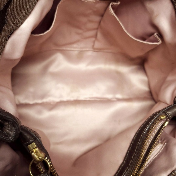 Coach Mia Handbag Signature Jacquard Sateen Satchel Bag Purse Brown Style 15402 - Picture 7 of 11